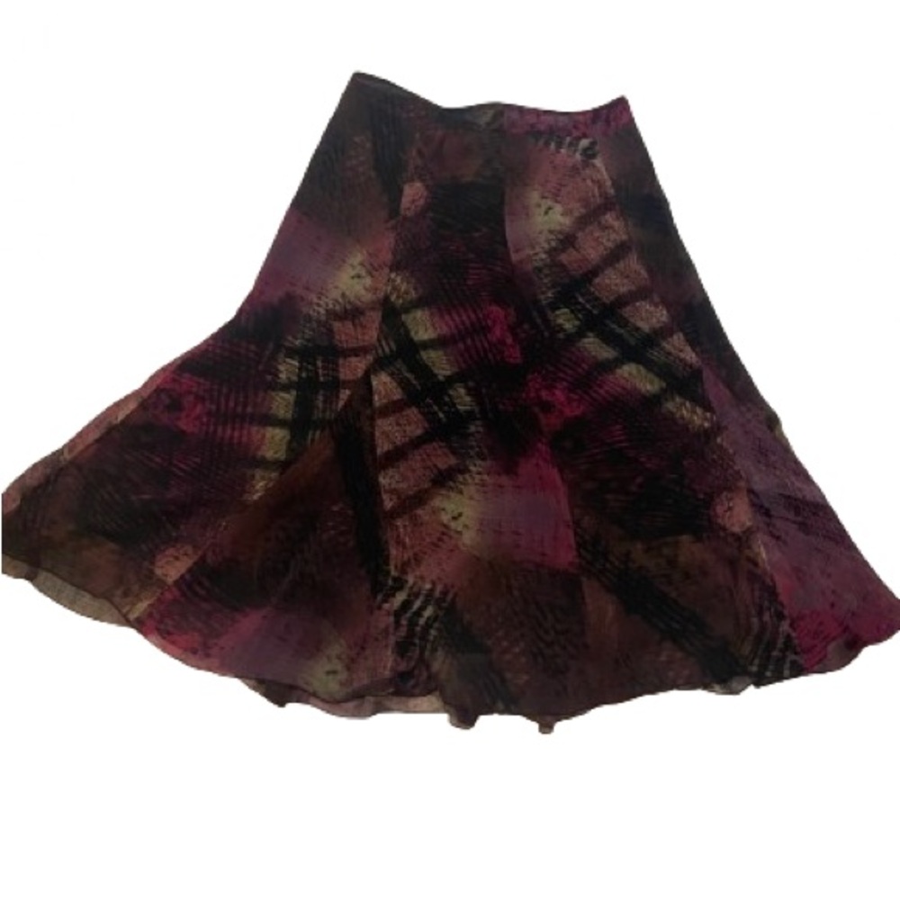 Abstract Multi-Pattern Midi Skirt
